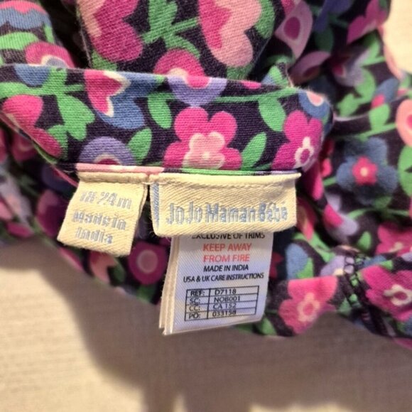 Jojo Maman Bébé girls size 18-24 months reversible flower & pink/ purple stripe - Picture 4 of 6